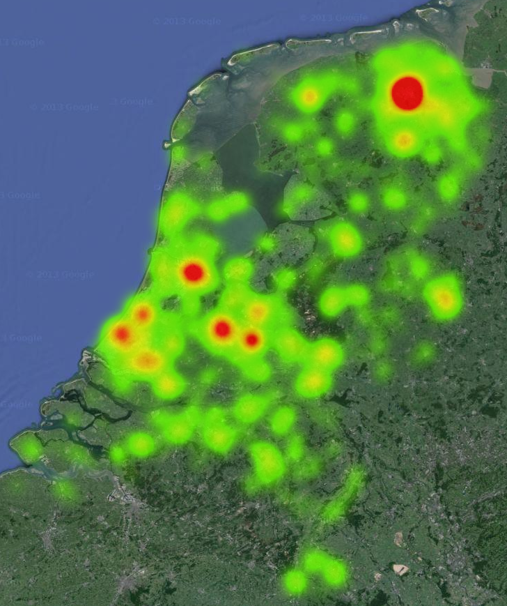 Heatmap nederland